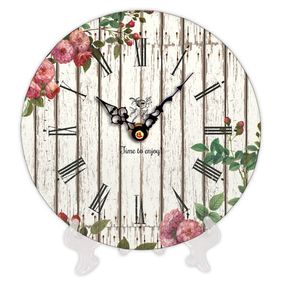 Часы настенные круглые Time to enjoy! Flowers 18 см (CH18_F_15S012)