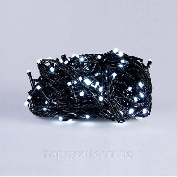 Новорічна гірлянда кімнатна нитка 22 м 220 LED чорний провід Білий W220LED22MBW | Зображення 1