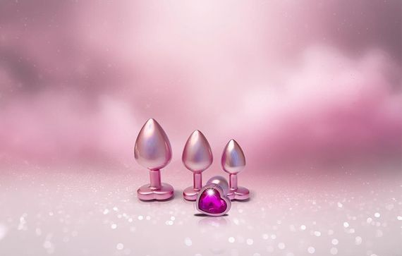Анальная пробка розовая Dream Toys Gleaming Love с декоративным камнем в виде сердца, S Sex Aura | Зображення 3