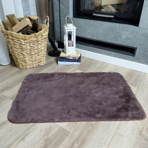 Килимок для підлоги з еко-хутра ТМ Dariana Moonbeam 60*90 см горіховий | Зображення 3