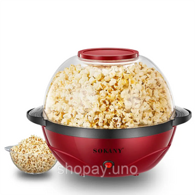 Аппарат для попкорна Sokany SK-905/ Машина для попкорна 850 Вт/Попкорница 3.6л красная