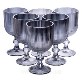 Набір келихів для вина 6 (шт) по келихи під вино 300 (мл) на ніжці келихи винні Сірий HP-19-7115G