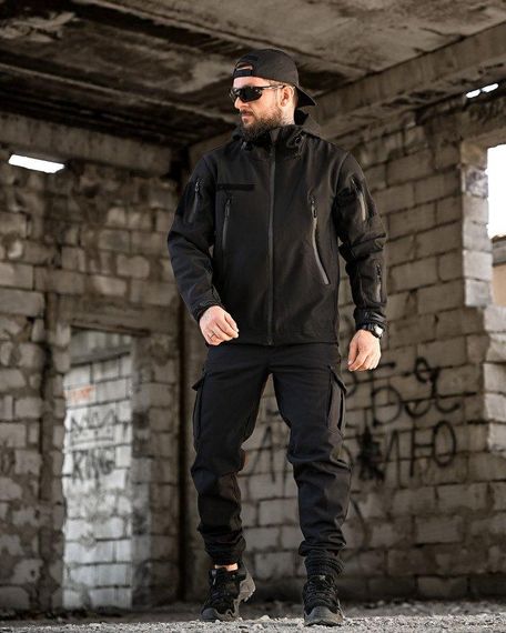 Тактичний костюм софтшел BANDIT чорний ВТ7955 | Зображення 2