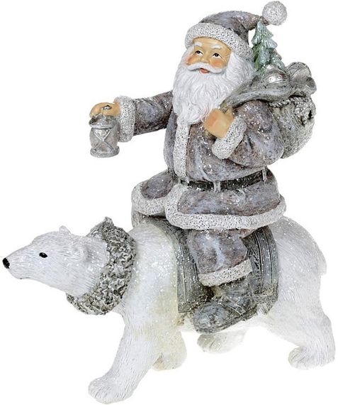 Новогодняя фигурка-статуэтка Santa Christmas light серый