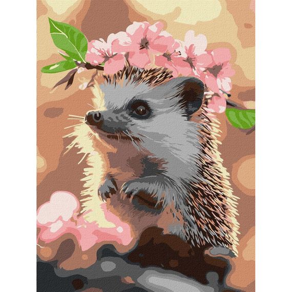 Картина по номерам "Ежик в вишневом цветении" ©art_selena_ua KHO6756, 30х40 см
