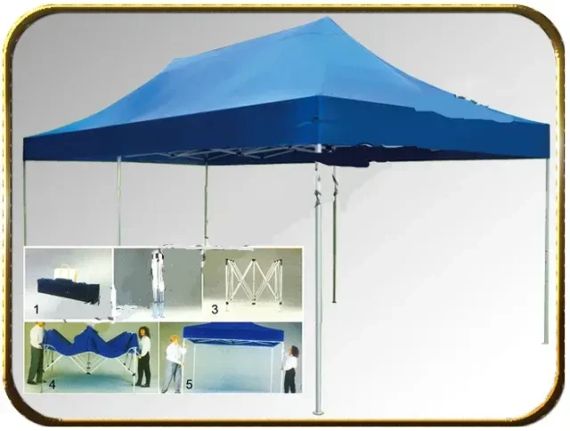 Намет Розсувний 3 х 3 чорний каркас синій | Зображення 1