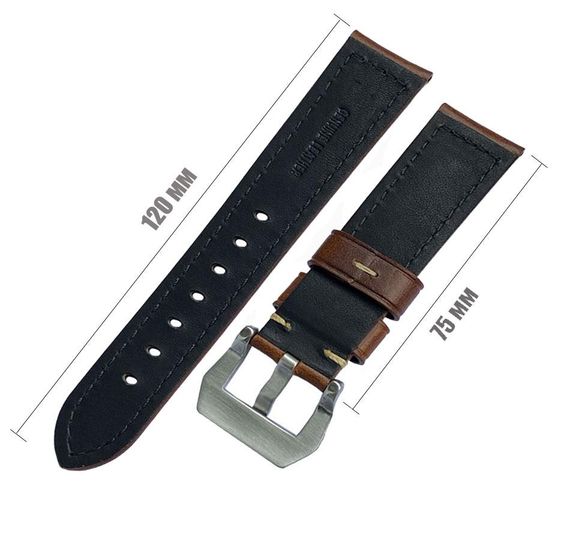 Кожаный ремешок Primolux F001 Steel buckle для часов Samsung Gear S2 Classic (SM-R732 / SM-R735) - Brown | Зображення 2