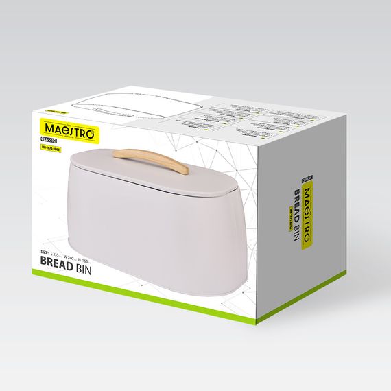 Хлебница Maestro МR-1675 Beige 16.5х24х33.5 см бежевая | Зображення 3