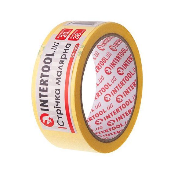 Стрічка малярська 38 мм, 20 м, жовта INTERTOOL DM-3820 | Зображення 1