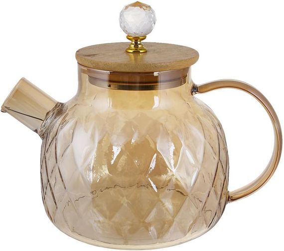 Чайник заварювальний "Edinburgh" 1000мл з бамбуковою кришкою, амбер