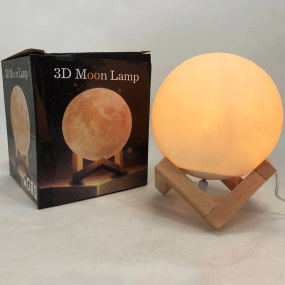 Ночник на батарейках Moon Lamp 13 см, Лампа ночник для дома детский для новорожденных XY-59 | Зображення 3