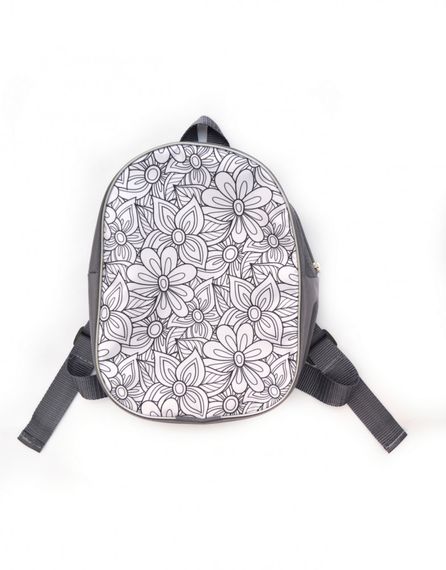 Рюкзак розмальовка 4Profi  "Квіти" сіро-білий 23792