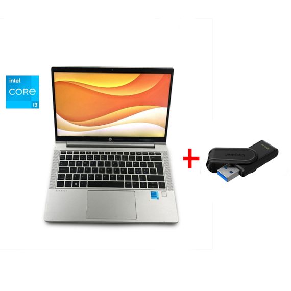 Ультрабук HP ProBook 430 G8 / 13.3" (1366x768) TN / Intel Core i3-1115G4 (2 (4) ядра по 4.1 GHz) / 8 GB DDR4 / 128 GB SSD / Intel UHD Graphics / WebCam / Win 11 Pro б/у + Подарок  Новый флеш-накопитель Kingston 64GB