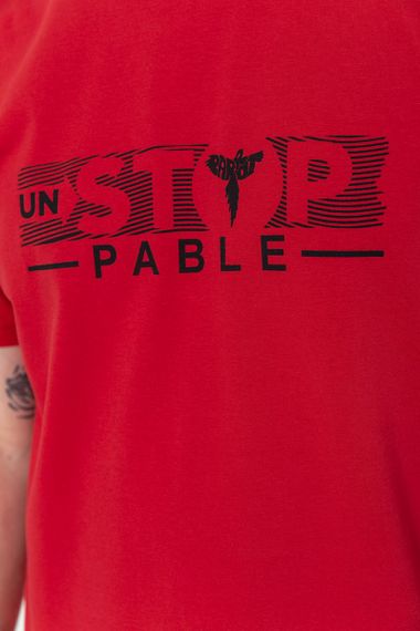 Футболка чоловіча батал, колір червоний, 208R014 | Зображення 4