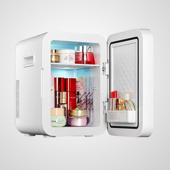 Портативний холодильник К10 з дзеркалом і підсвічуванням (100-240v) White | Зображення 7