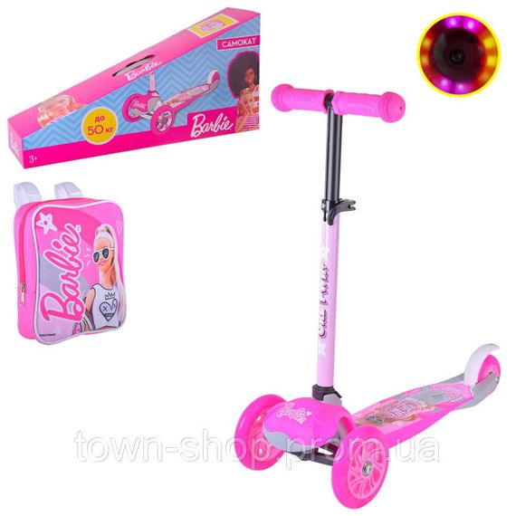 Детский самокат "Barbie" Bambi LS2211 с рюкзачком 17х20 см | Зображення 1