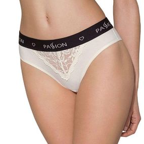 Трусики с широкой резинкой и кружевом Passion PS001 PANTIES M, ecru sexstyle