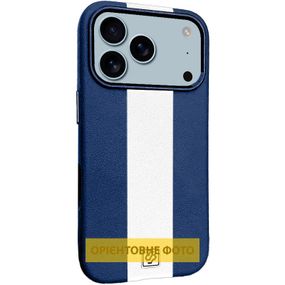 Шкіряний чохол Rally with MagSafe для Apple iPhone 17 (6.3") Blue / White