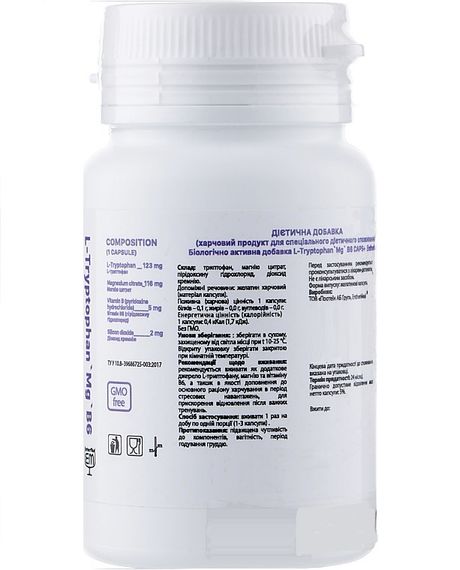 Комплекс для сна EntherMeal L-Tryptophan`Mg`B6 150 Caps | Зображення 2