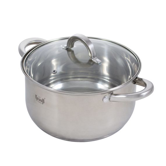 Кастрюля Krauff Steil 26-238-077, 5.8 л, 24 см, из нержавеющей стали с крышкой, для всех типов плит | Зображення 1