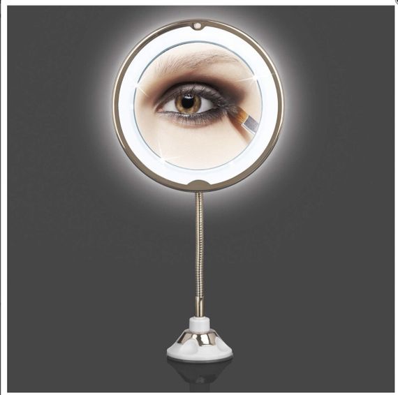 Дзеркало для ванної кімнати GNTM LED Kosmetikspiegel Saugnapf 5x Vergrerung Schminkspiegel beleuchtet rund | Зображення 1