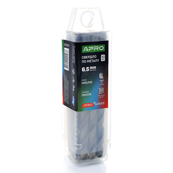 Свердло для металу HSS/M2 (6542) Ø 6,5 мм (тубус, кратність10 шт.) PRO APRO 8306831