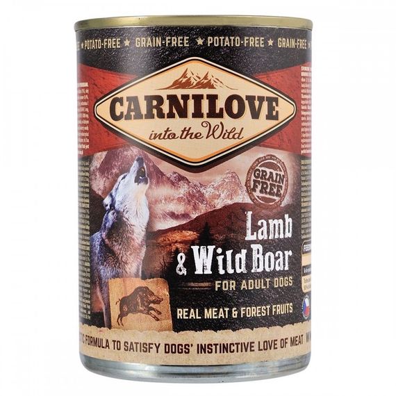 Вологий корм з ягнятком та кабаном для собак Carnilove Dog Adult Lamb and Wild Boar, 400 гр