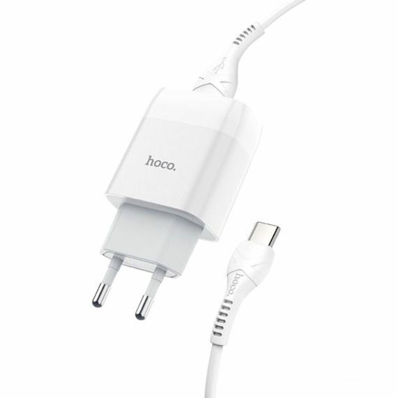 Мережевий зарядний пристрій HOCO C72A Glorious single port charger set(Type-C) 10.5W White | Зображення 1
