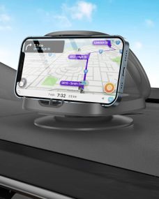 Автомобільний тримач для телефону, що обертається на 360°, для панелі приладів, сірий