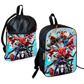 Школьный рюкзак детский Человек-паук + Сумка для обуви спортивной формы рюкзак-мешок мальчику (01893)