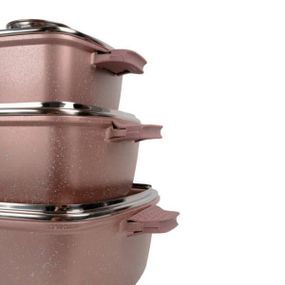 Набір каструль із кришками 6 предметів Top Kitchen TК00025 Пудровий