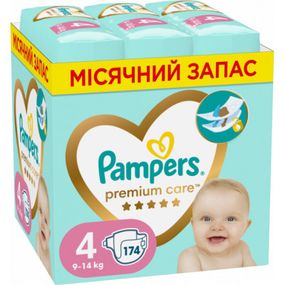 Подгузники Pampers Premium Care Розмір 4 (9-14 кг) 174 шт (8006540855935)
