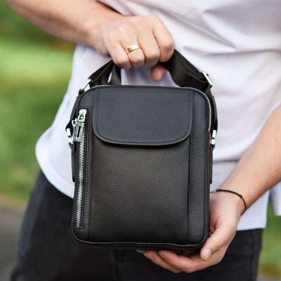 Чоловіча шкіряна сумка-барсетка через плече чорна Bexhill BX-36256 | Зображення 1