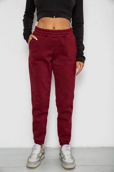 Спортивные штаны женские на флисе, цвет бордовый, 238R57828
