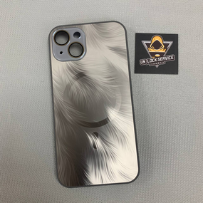 Чохол для iPhone 13 TPU MagSafe з візерунком пір'я Сірий