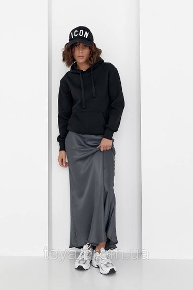 Женское теплое худи с карманом спереди цвет черный размер L/XL FL_000534 | Зображення 1