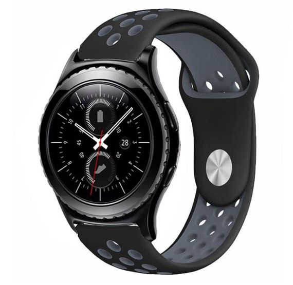 Спортивный ремешок Primo Perfor Sport для часов Samsung Gear S2 Classic SM-R372 / R735 - Black&Grey