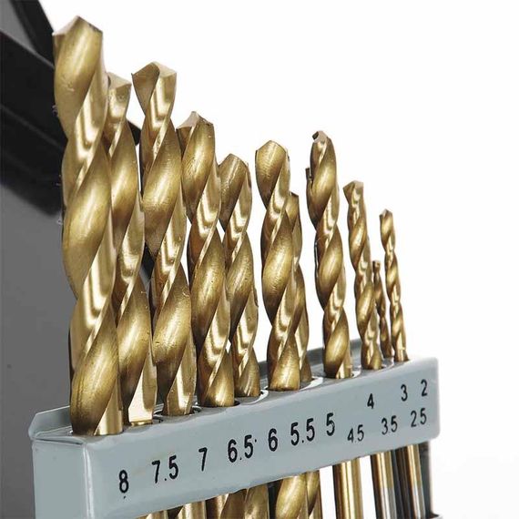 Набір свердел для металу Р6М5 титан метал бокс 2,0-8,0 мм 13 шт. APRO 8102071 | Зображення 1