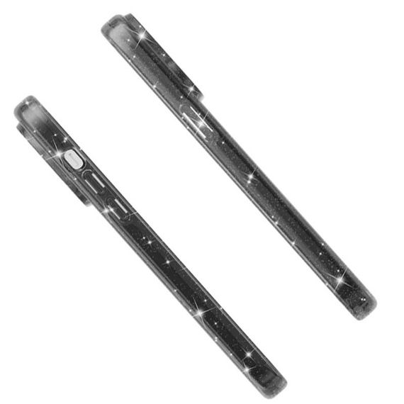 Чохол TPU Galaxy Sparkle (MagFit) для Apple iPhone 12 Pro Max (6.7") Black+Glitter | Зображення 3