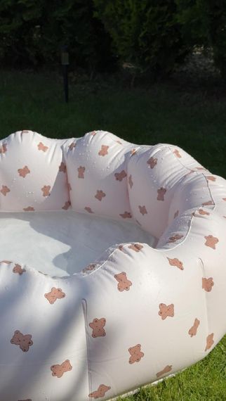 Дитячий надувний басейн Бежевий з ведмедиками | Зображення 5