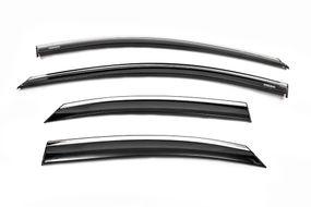 Ветровики с хромом SD/HB (4 шт, Niken) для Ford Focus II 2008-2011 гг