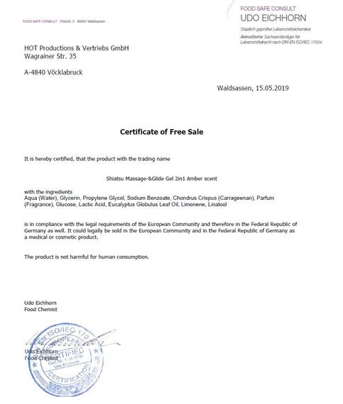 Лубрикант и массажное масло 2 в 1 HOT SHIATSU Massage-& Glide gel 2in1 Amber scent, 200 мл sexstyle | Зображення 3