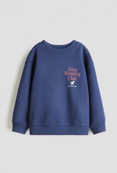 Дитячий теплий світшот на флісі для хлопчика H&M 98-104 см Темно-синій (25120507B)