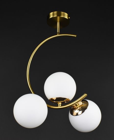 Люстра стельова на 3 лампочки 27435 Латунь 45х24х40 см. | Зображення 2