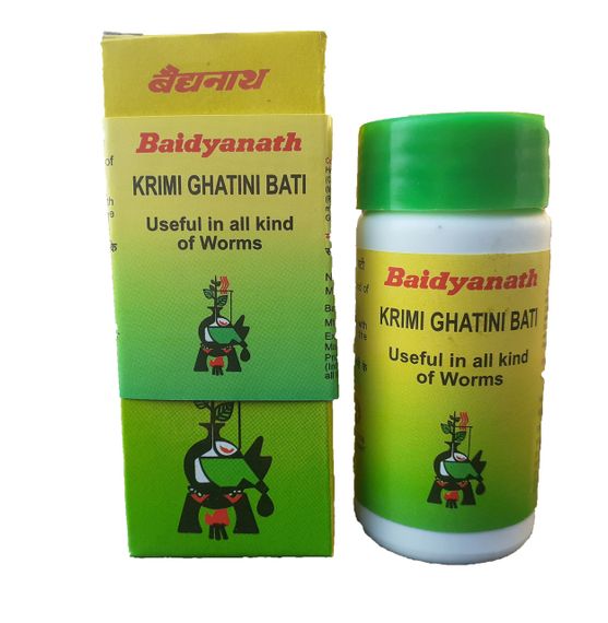 КРИМИГХАТИНИ БАТИ , 40 таб, KRIMIGHATINI BATI, Избавление от паразитов, Бадьянатх