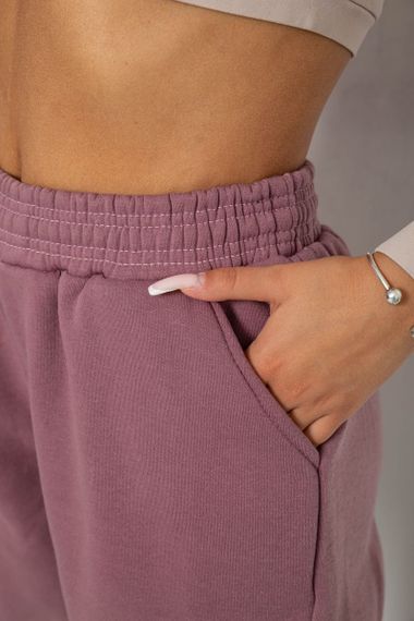 Спортивные штаны женские на флисе, цвет сливовый, 238R58671 | Зображення 4