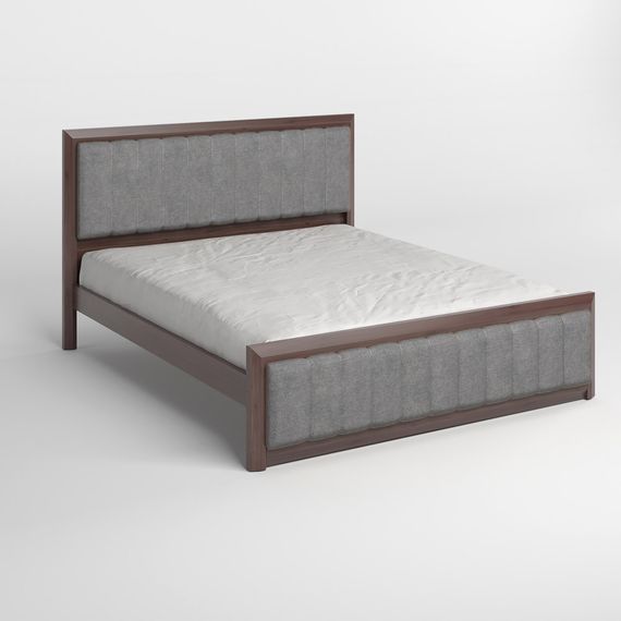 Двоспальне дерев&#039;яне ліжко Mebigrand Барселона Б1 Горіх темний/Аляска 93 (Сірий) 140х190 см (MBG-11788) | Зображення 1