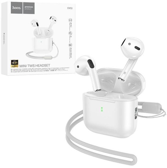 Наушники беспроводные HOCO EW53 Lucky true wireless BT headset White | Зображення 1