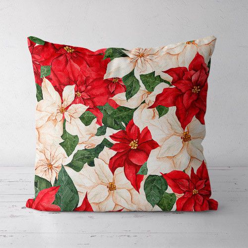 Подушка декоративна Soft Квіти Різдва 45x45 см (45PST_23NG016)