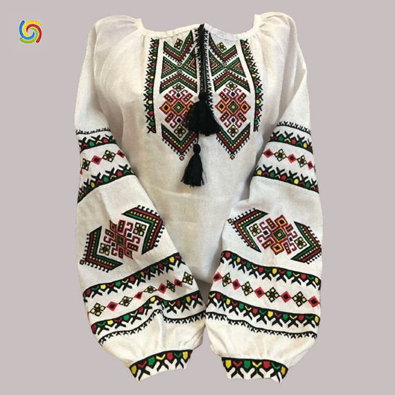 Рубашка Украинская вышиванка  32444 цвет белый размер XL